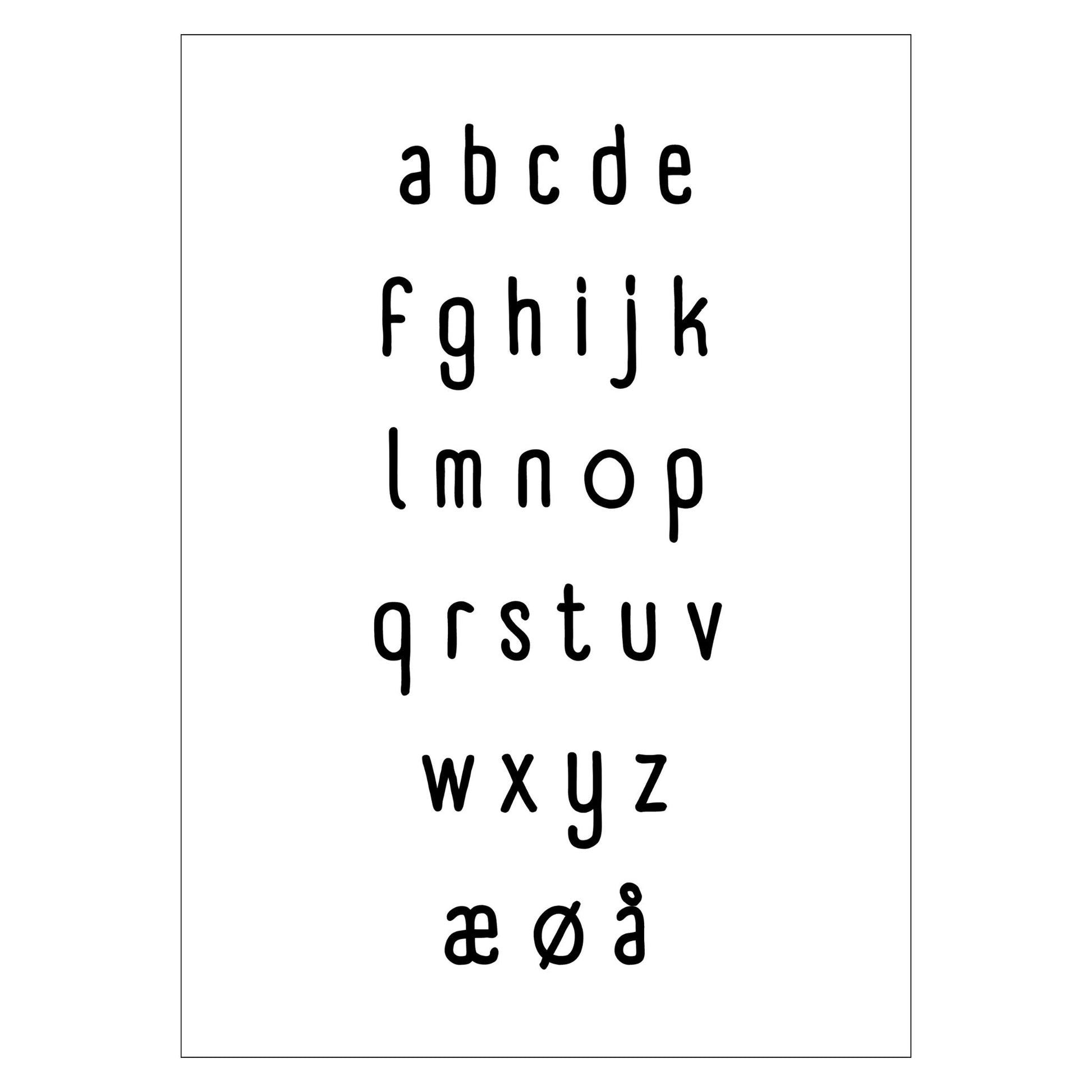 Alfabetplakat i din valgfris skrifttype.