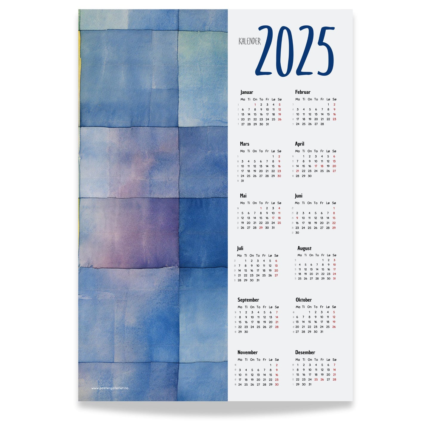 Planlegg året med stil med Kalender 2025! Kalenderen er både funksjonell og dekorativ, og passer perfekt på veggen.  