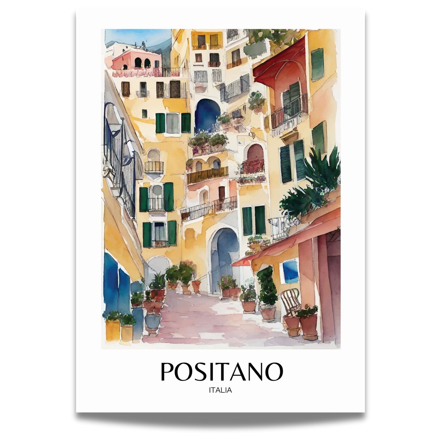 Ta med et glimt av Positanos autentiske sjarm inn i hjemmet ditt med vår plakat Positano No4.