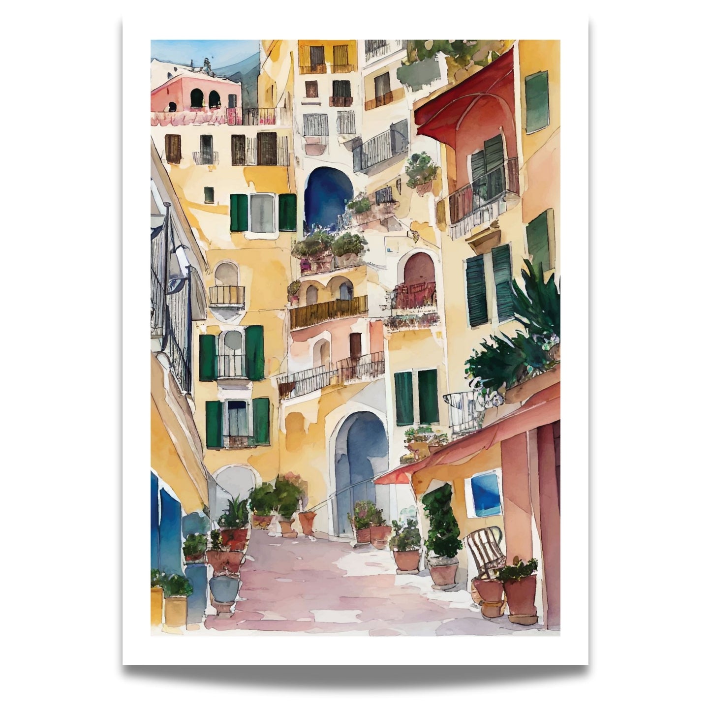 Ta med et glimt av Positanos autentiske sjarm inn i hjemmet ditt med vår plakat Positano No4. 