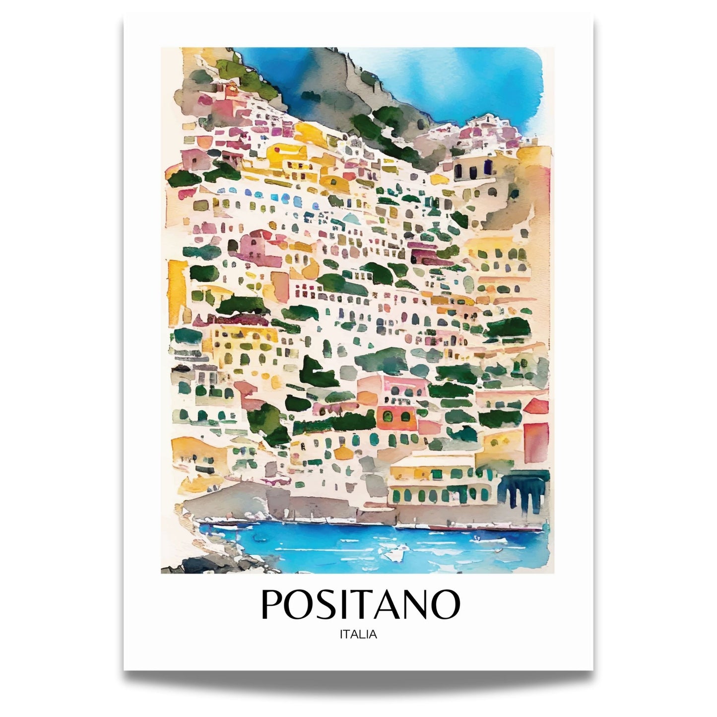 Oppdag den italienske Amalfikystens prakt med vår plakat Positano No7. 