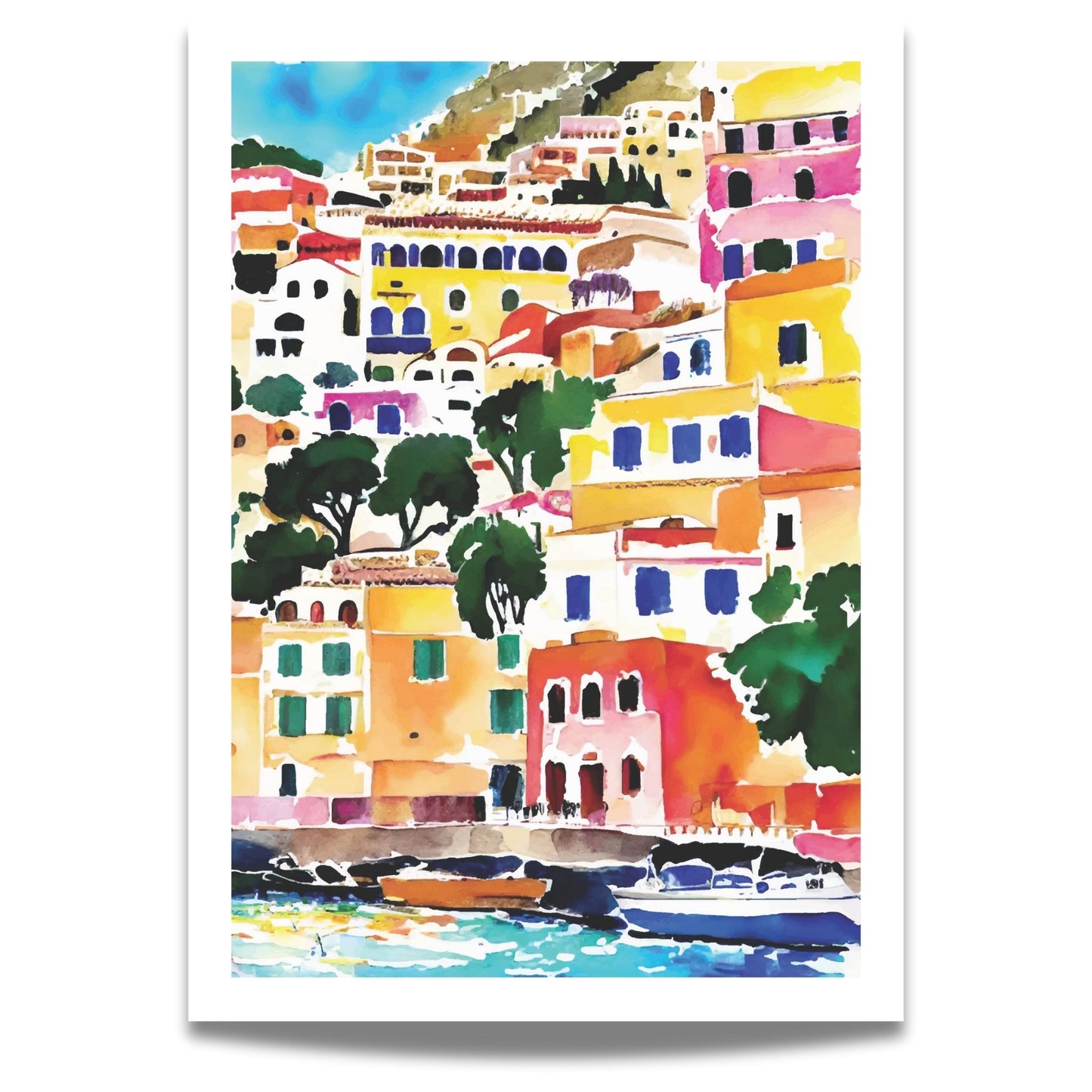 Legg til et snev av italiensk sjarm i hjemmet ditt med vår plakat Positano No2. 