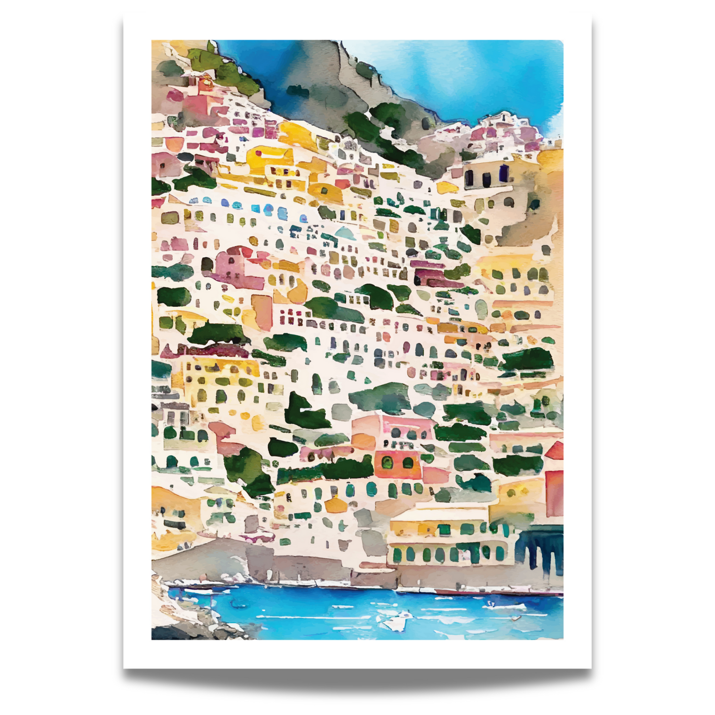 Oppdag den italienske Amalfikystens prakt med vår plakat Positano No7. 